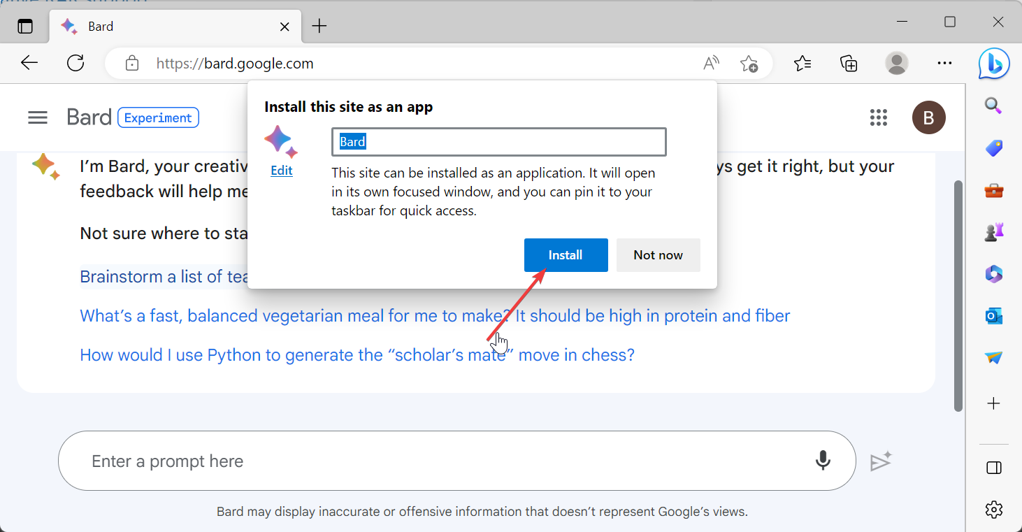 install edge install google bard windows