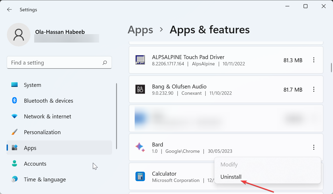 uninstall install google bard windows