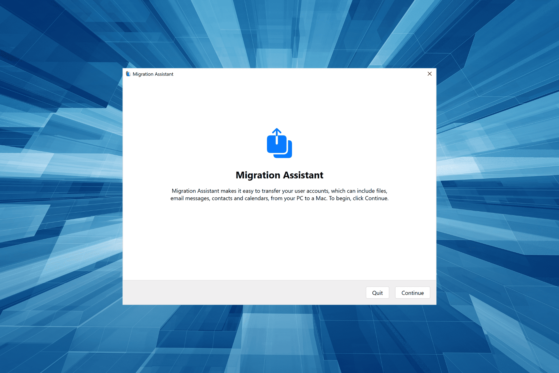 fix migration assistant is not working for Windows