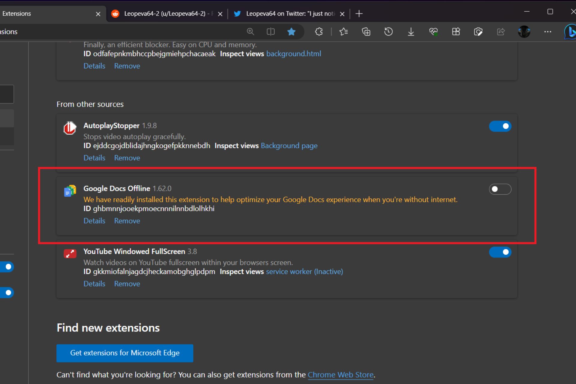 Microsoft Edge force-installs Google Docs Offline extension without permission - Neowin