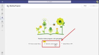 How to generate text passages with Reading Progress in Teams
