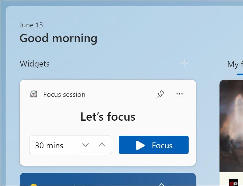 focus sessions windows 11