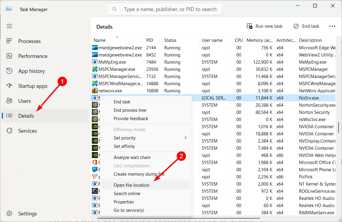 open file location