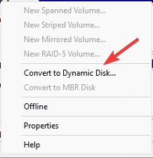 Convert to Dynamic Disk