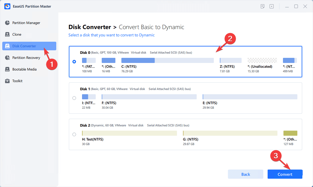 Convert disk to dynamic