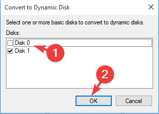 Disk 1 click OK