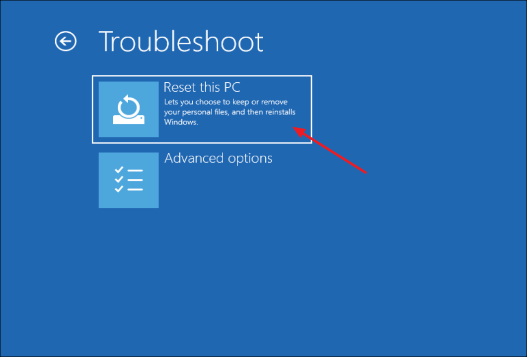Reset this PC