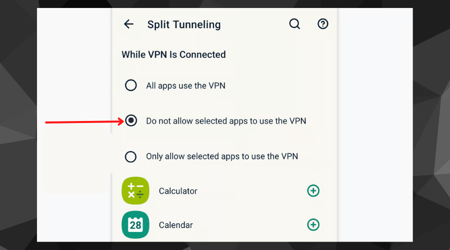 set expressvpn split tunneling