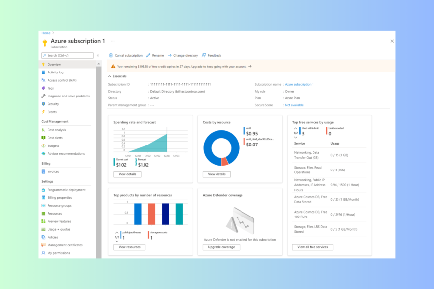 Microsoft Azure statistics