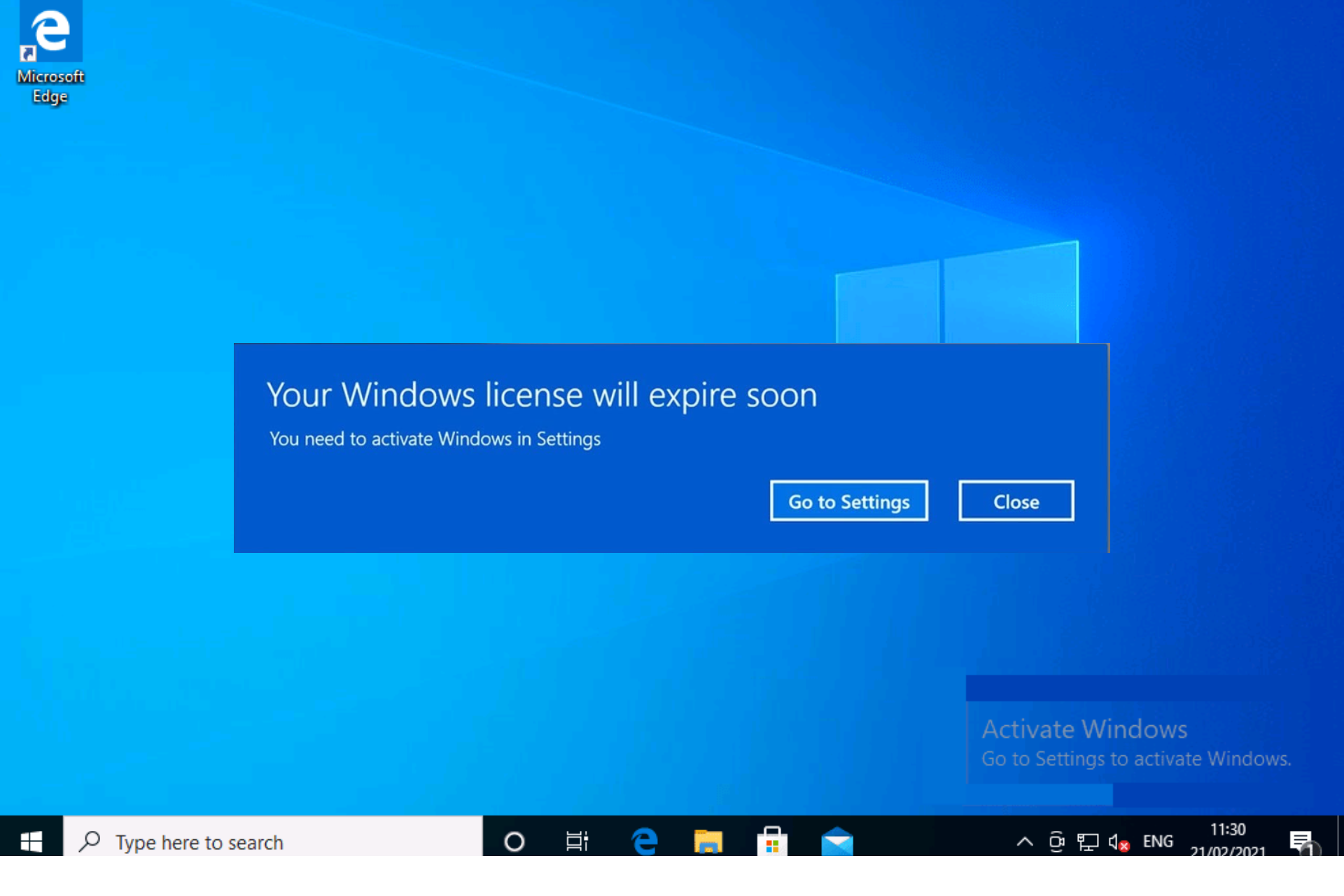 windows license not activated