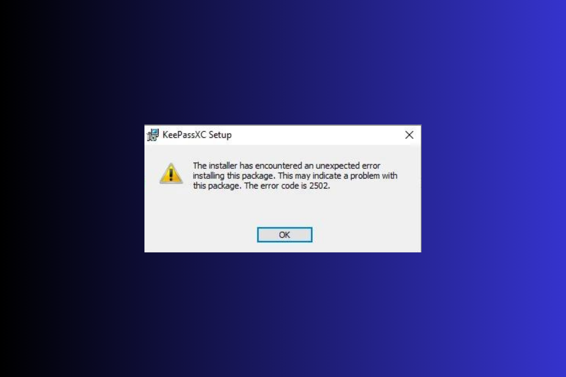 Error Code 2502 & 2503 on Windows 11