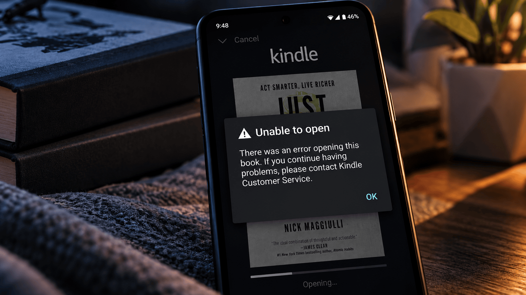 Kindle book won't open fix