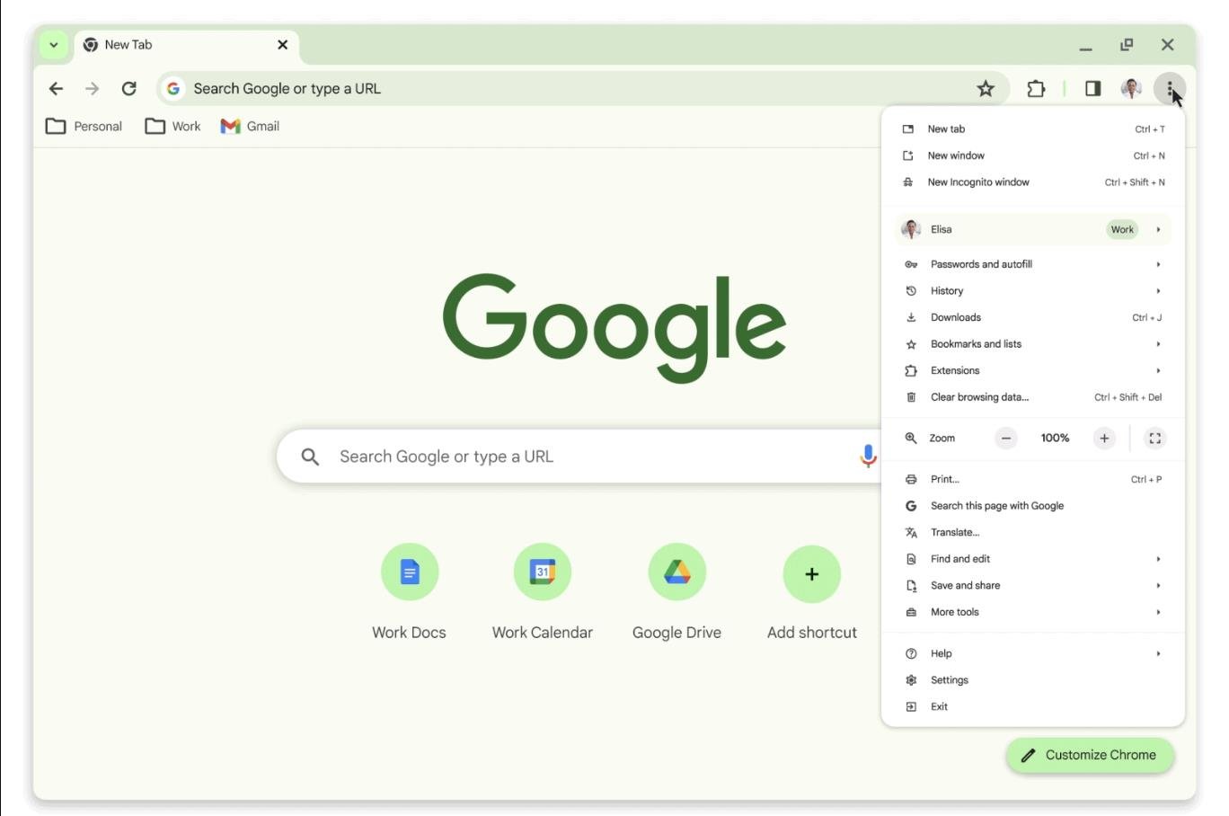 customize chrome homepage