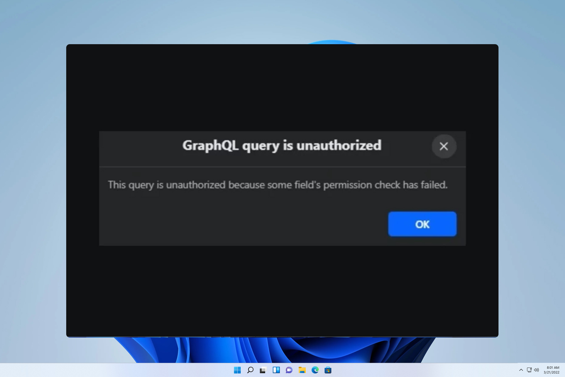 graphql unauthorized error