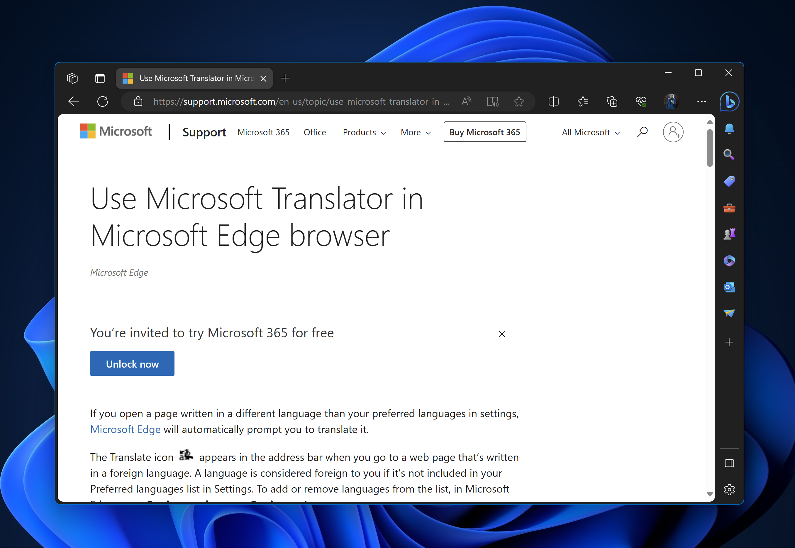 translate videos in microsoft edge