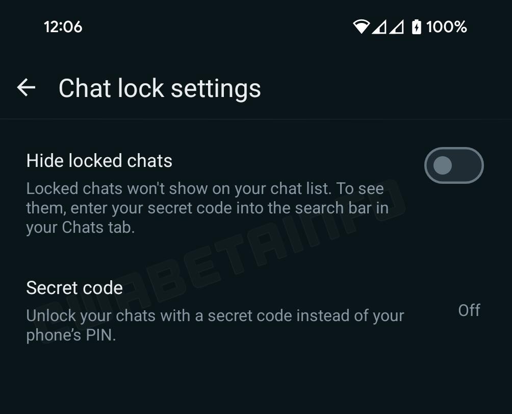 lock chat secret code whatsapp