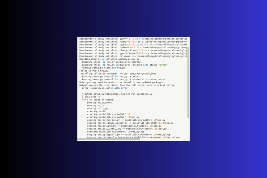 Python Setup.py Bdist_Wheel Did Not Run Successfully