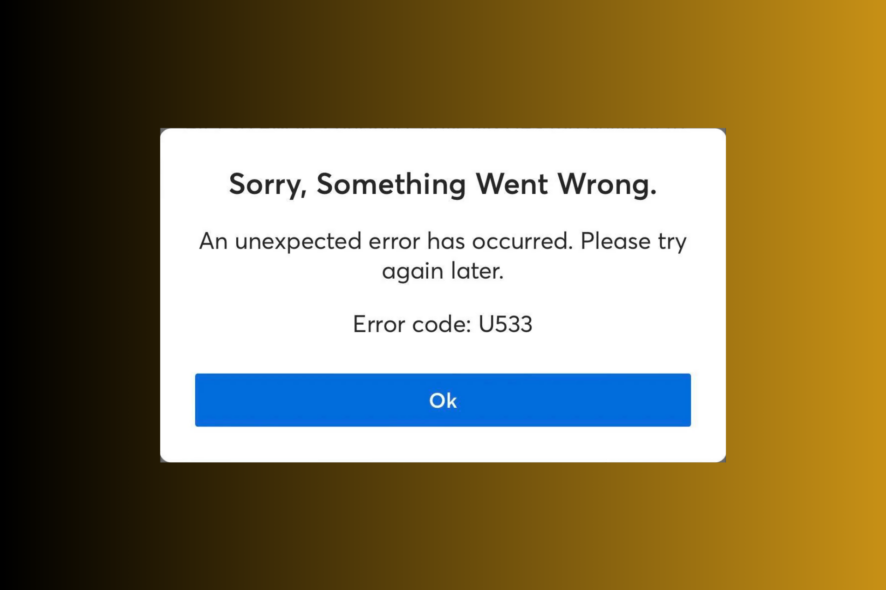 ticketmaster u533 error code