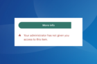 Fix: Your Administrator Has Not Given You Access to This Item