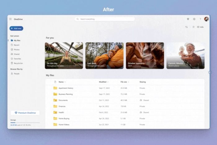 OneDrive new design