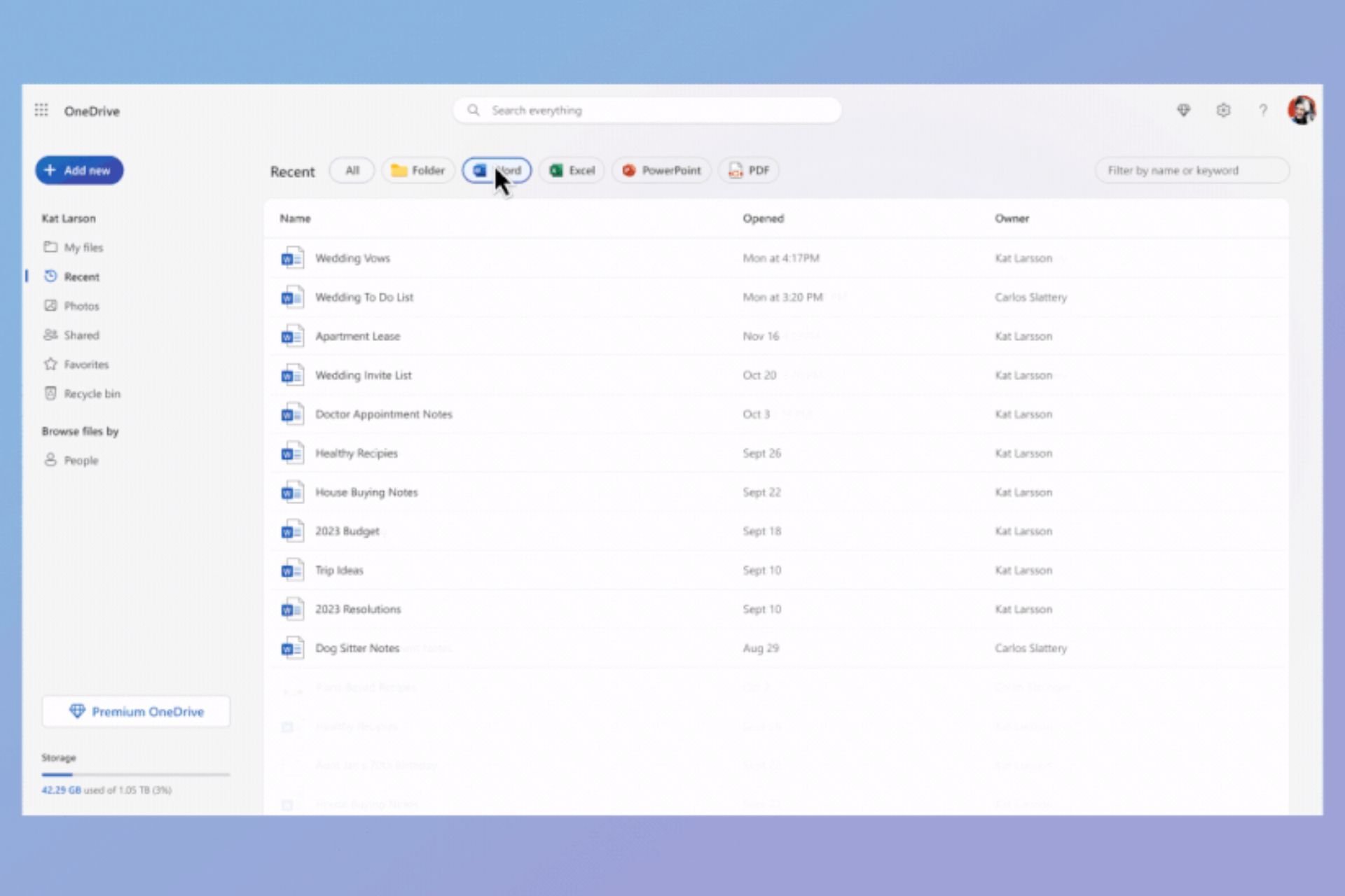 OneDrive new design