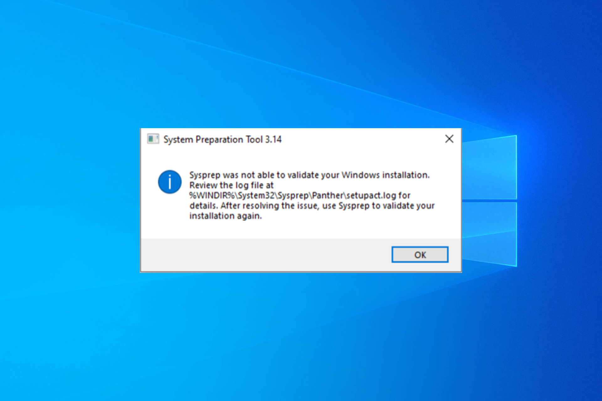 Sysprep Error on Windows 10 22H2 Post November 2023 Update