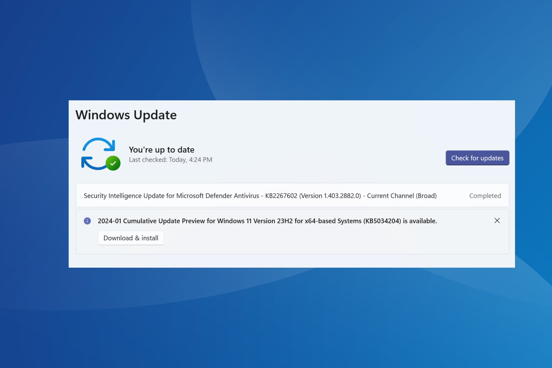 Windows 11 KB5034204 issues