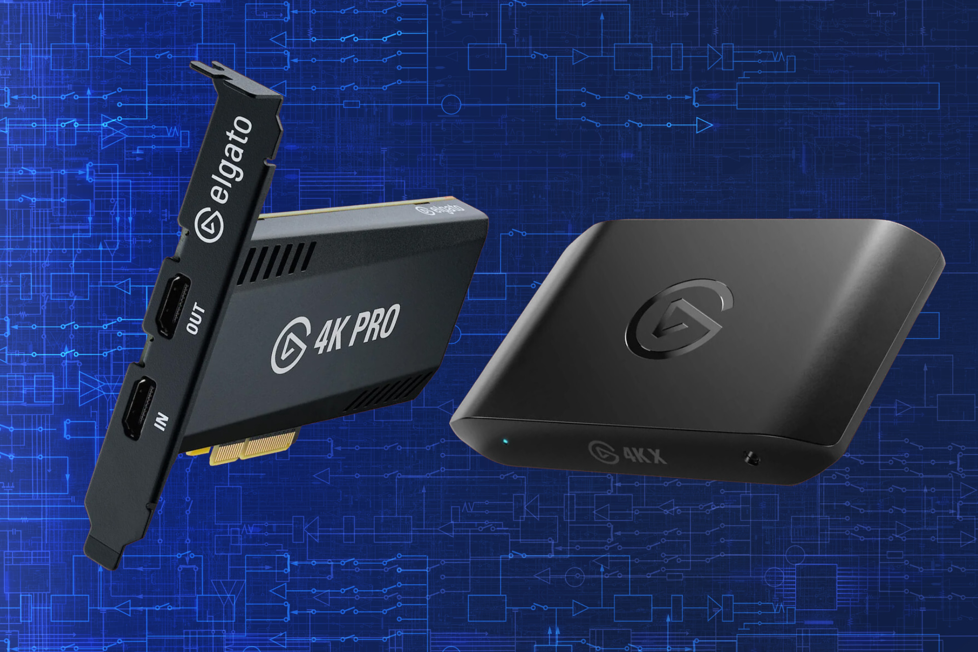 Elgato Capture Cards 4K X and 4K Pro featured together
