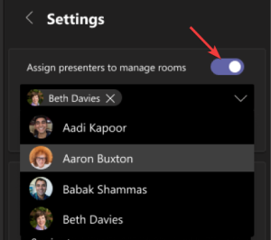 Assign presenters to manage rooms - Create and Use Breakout Rooms on Microsoft Teams