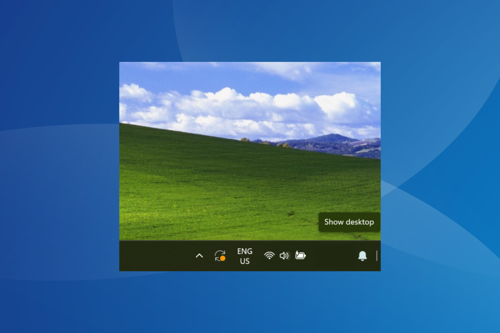No more Show desktop option in Taskbar by default, to be replaced by ...