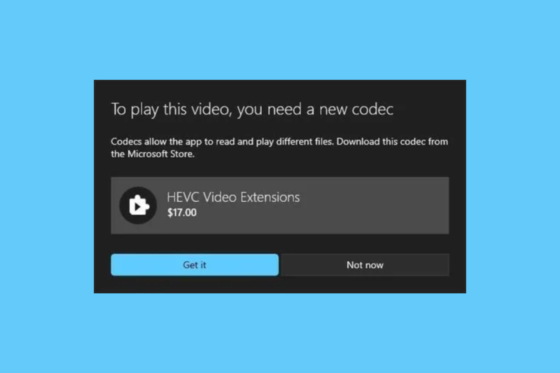 Don't pay for the HEVC video extension