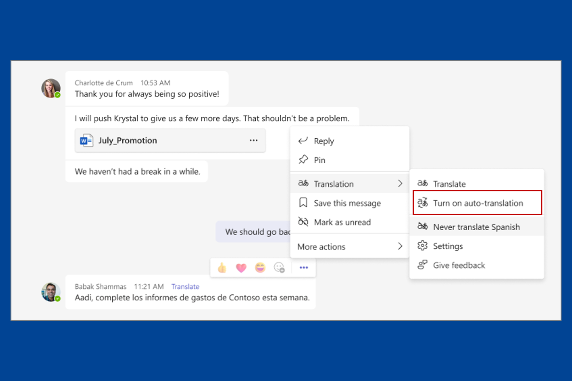 Microsoft Teams gets the Intelligent message translation in chats feature