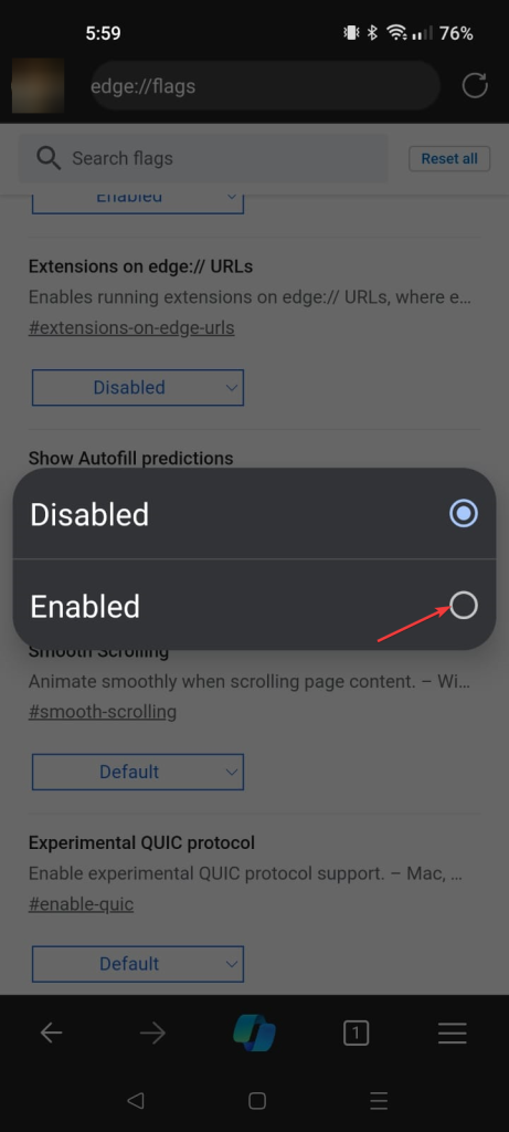 Edge://flags Enable extension support