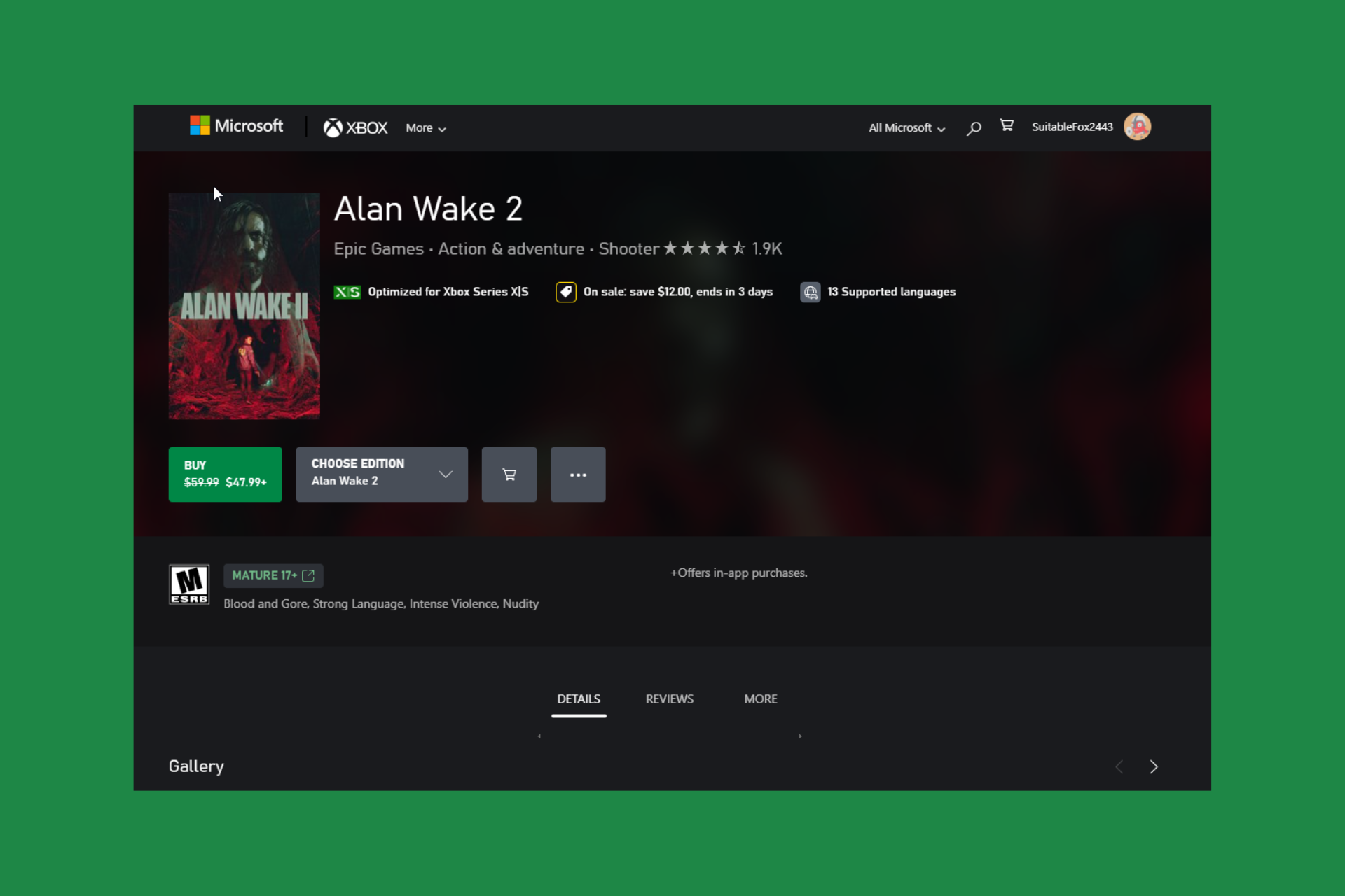 If Alan Wake 2 is on your wishlist, the Xbox Spring Sale is the perfect time to get it