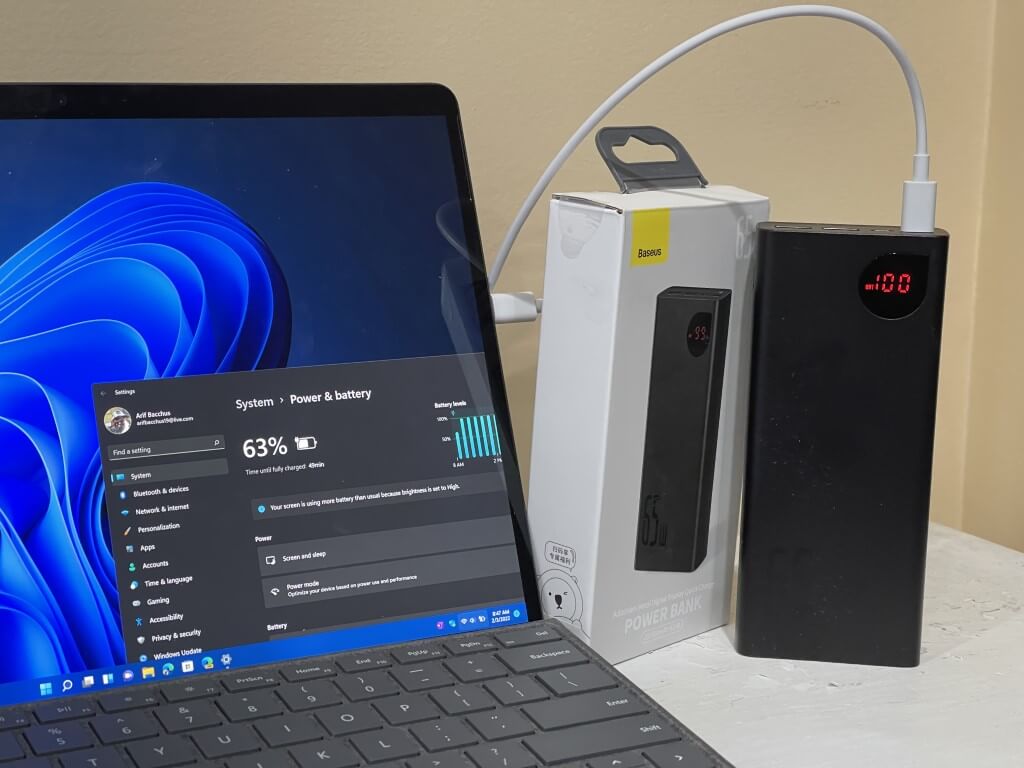 Baseus USB-C Power Bank review: A good way to charge up your Surface on the go