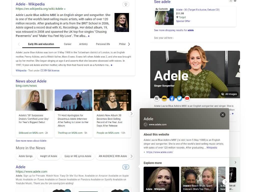 Microsoft Bing now offers Page Insights on its search results page