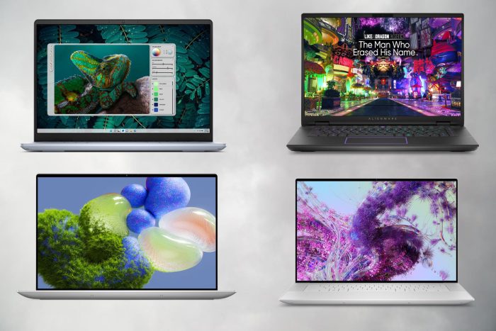 Dell Laptops showcased next to each other