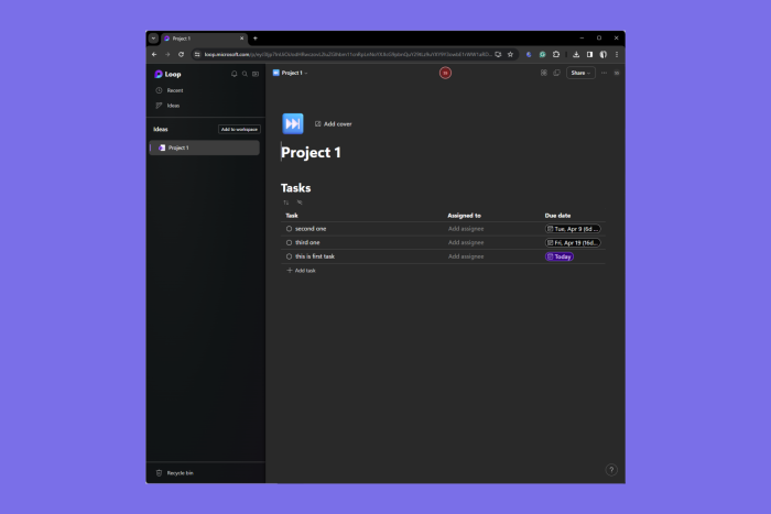 Microsoft Loop's Task list gets revamped and comes with new exciting features