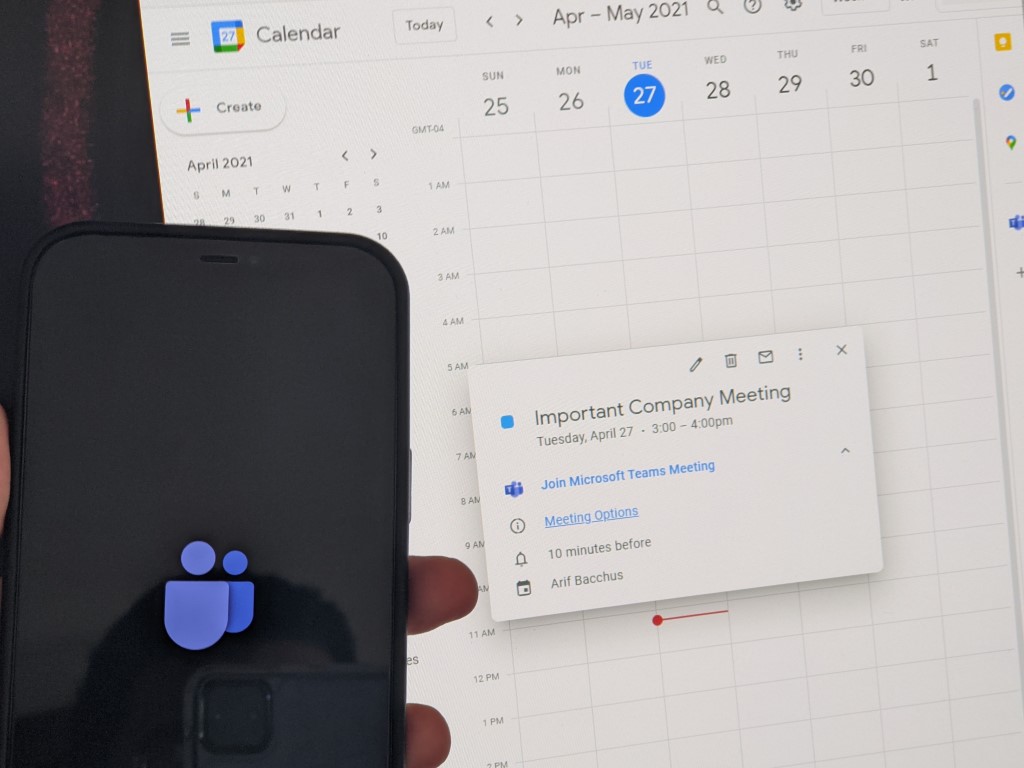 How to easily schedule a Microsoft Teams meeting from Google Calendar