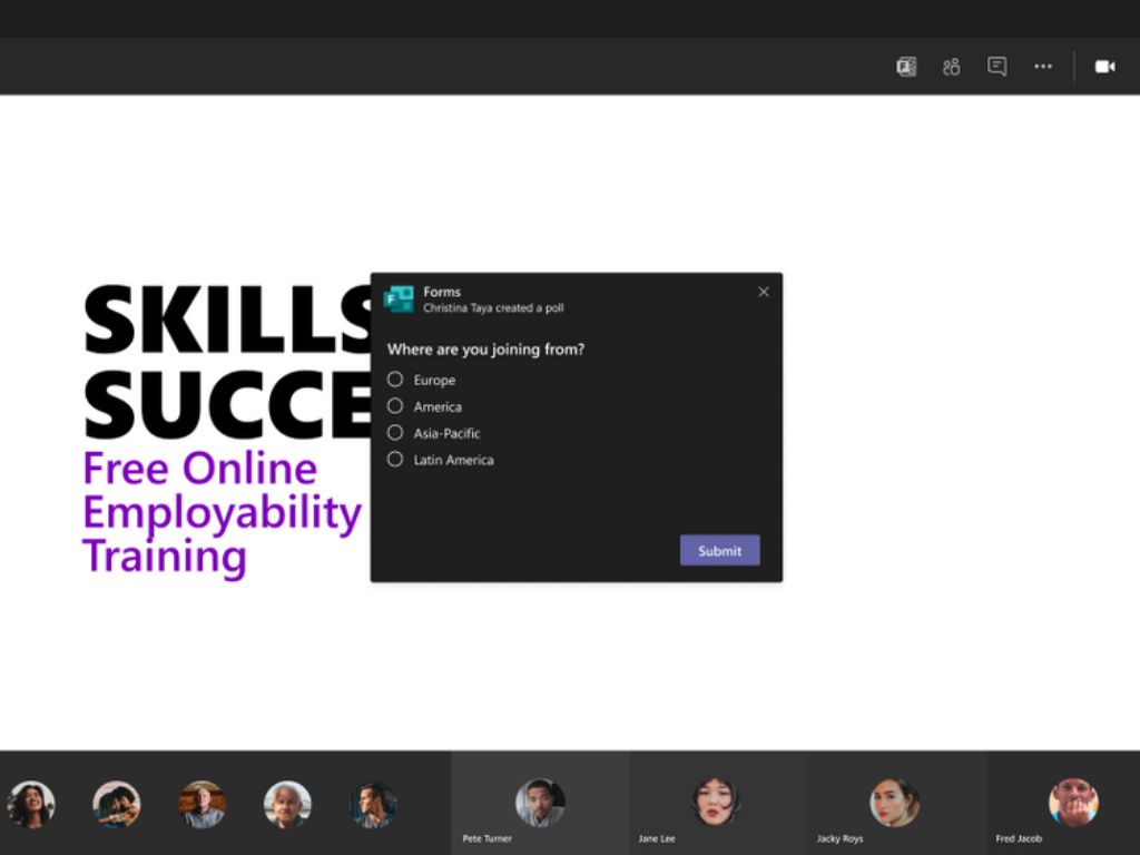 Polls in Microsoft Teams meetings will soon support open-ended questions