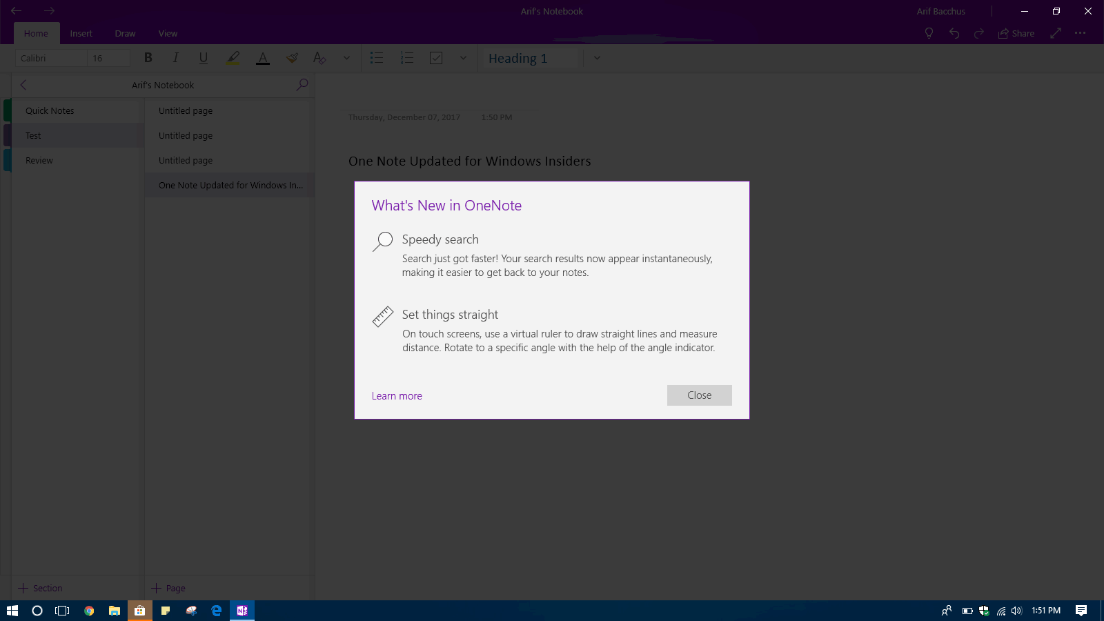 Digital ruler, speedy search comes to OneNote app for Windows Insiders