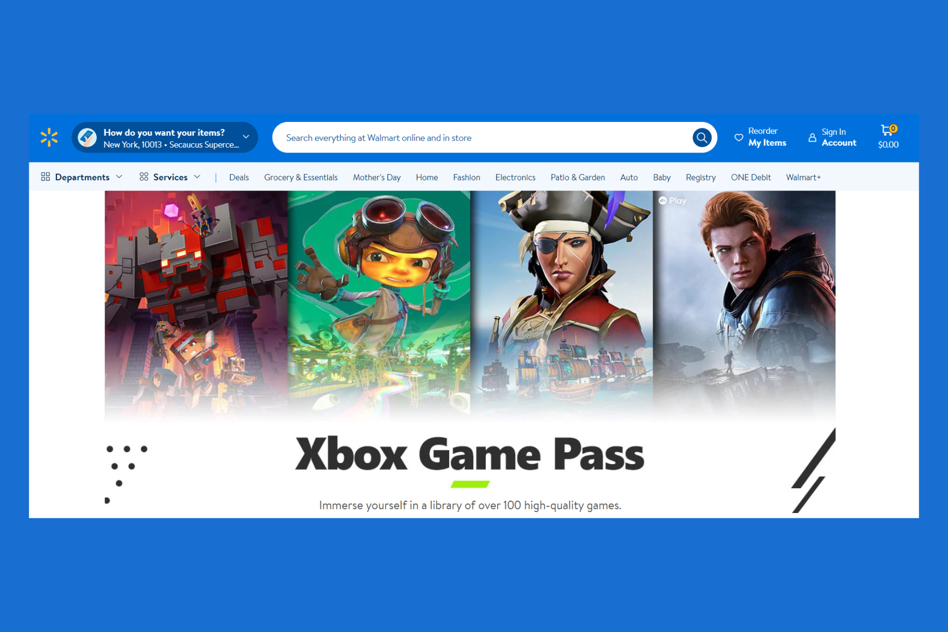 get Xbox Game Pass for free with Walmart Membership account