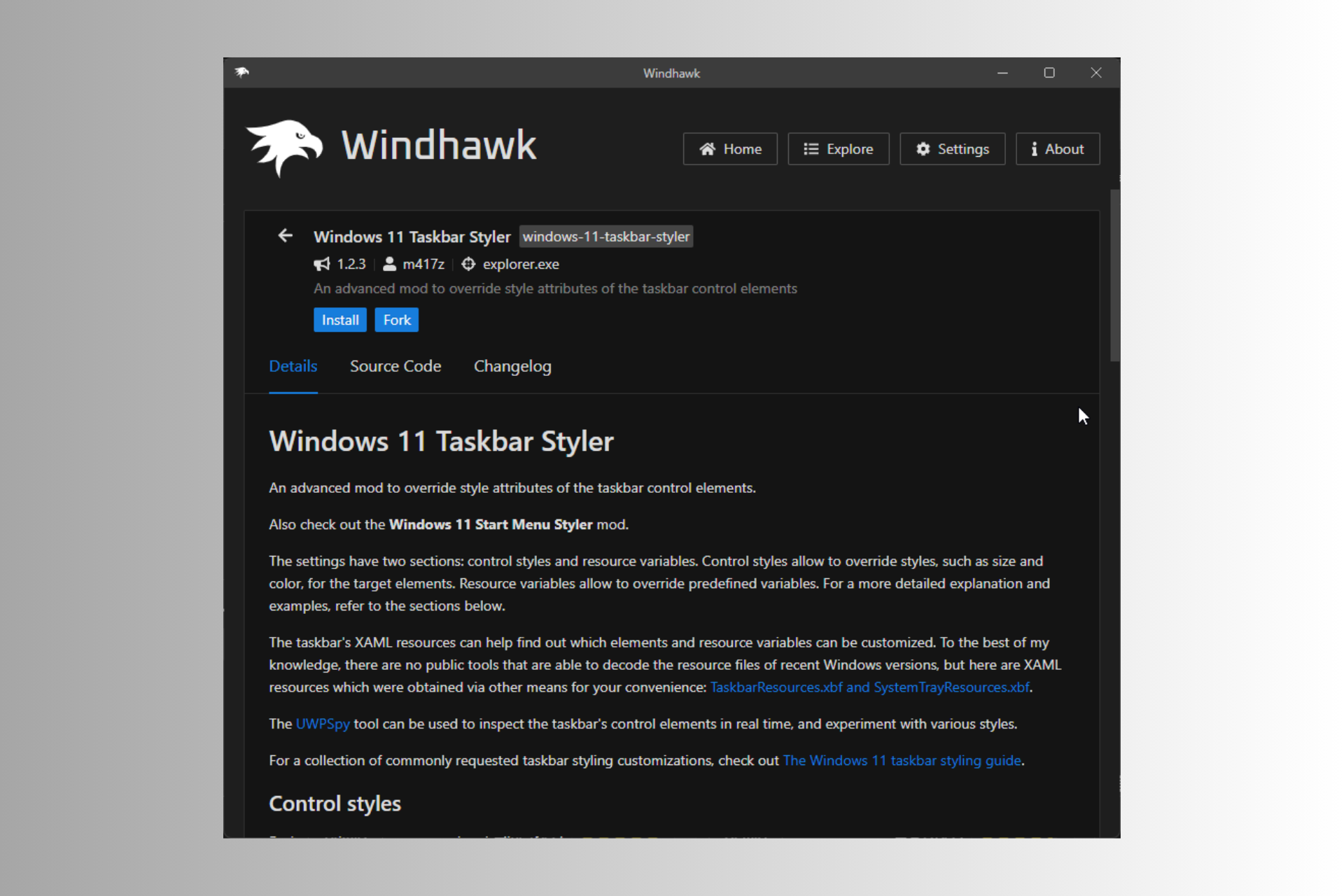 customize Windows 11 Start menu with Windhawk mod