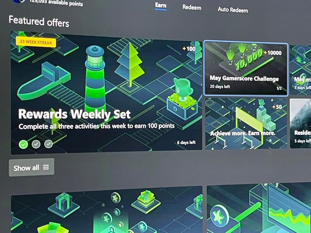 PSA: You can earn up to 10,000 Microsoft Rewards points for your Xbox Gamerscore this month
