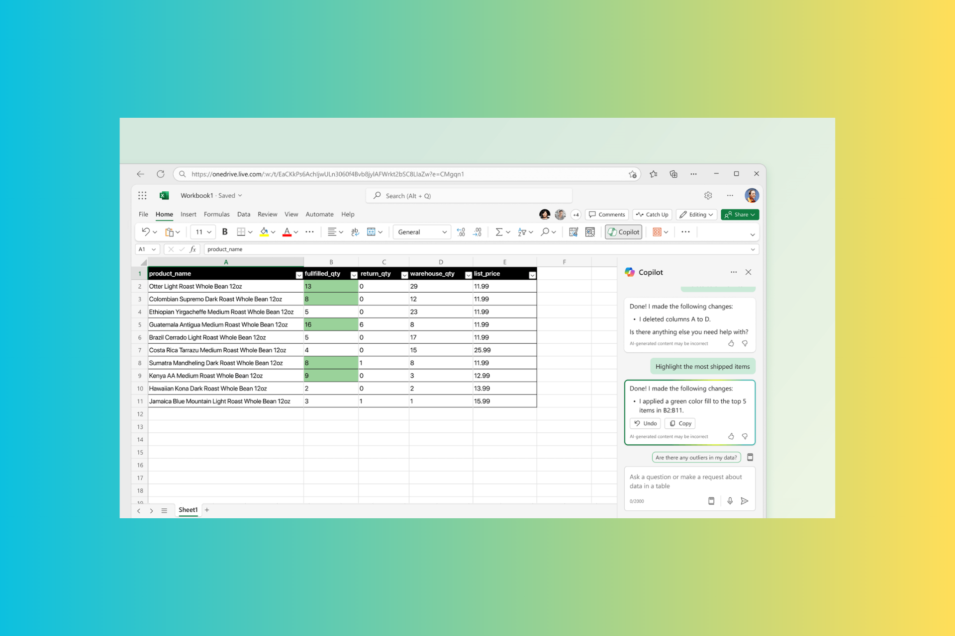 Copilot in Excel will get the ability to generate multiple formula columns from a single prompt