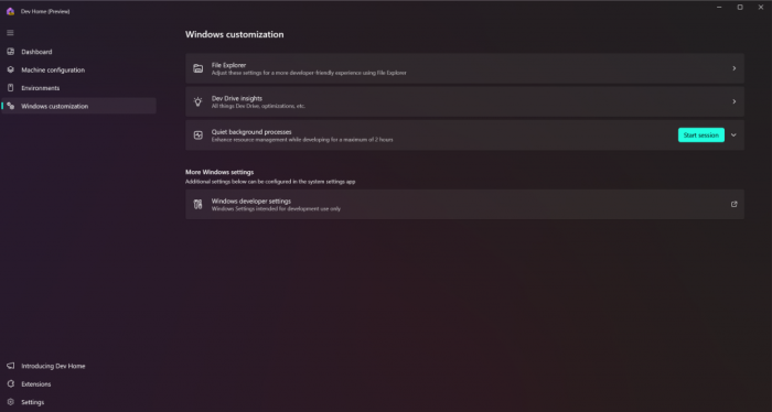 Dev Home will support copy/paste abilities faster than 1GB/s