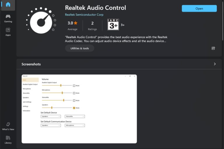 Solved: Realtek Audio Console Missing From the Microsoft Store