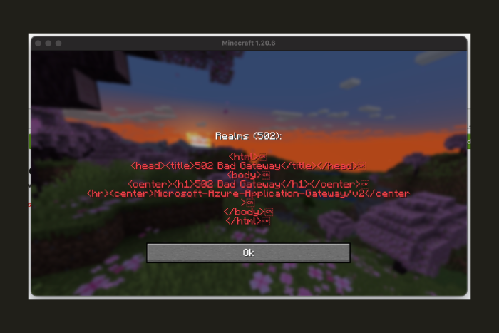 Users are experiencing the Realms 502 error in Minecraft