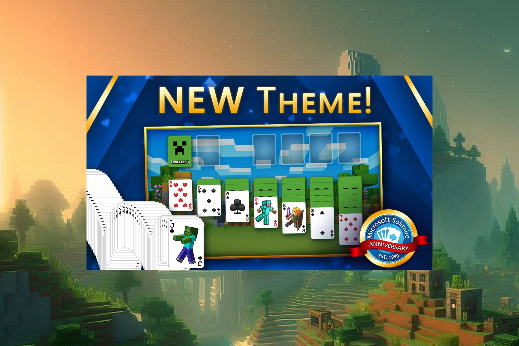 minecraft theme windows solitaire