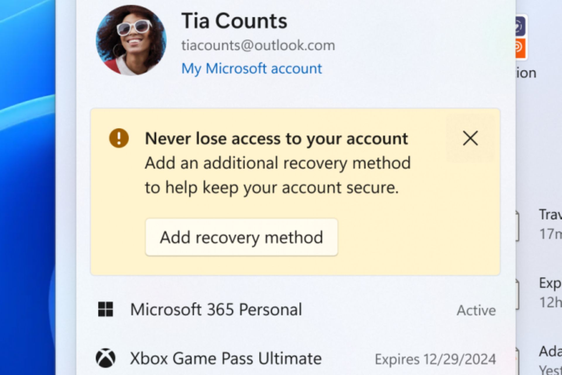 Windows 11 Microsoft account
